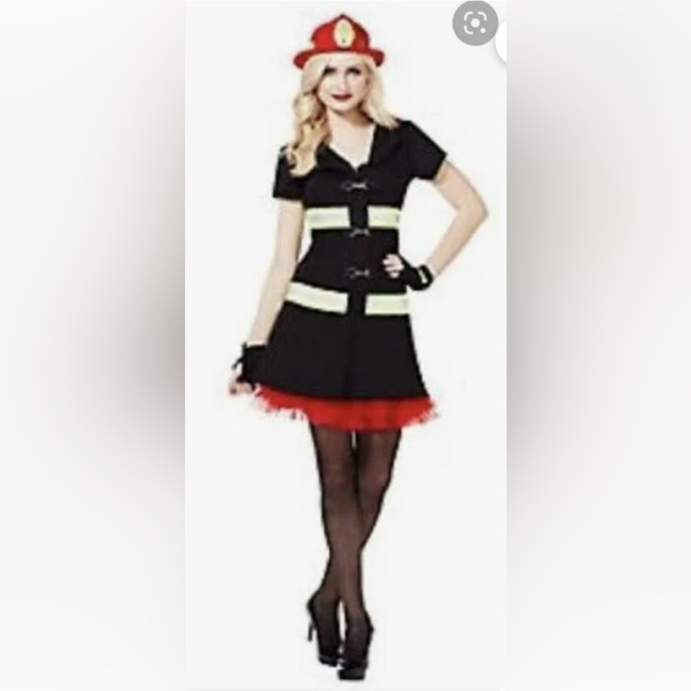 New in package.  Sexy fireman costume.  Halloween.  Cosplay.  Dress and hat.